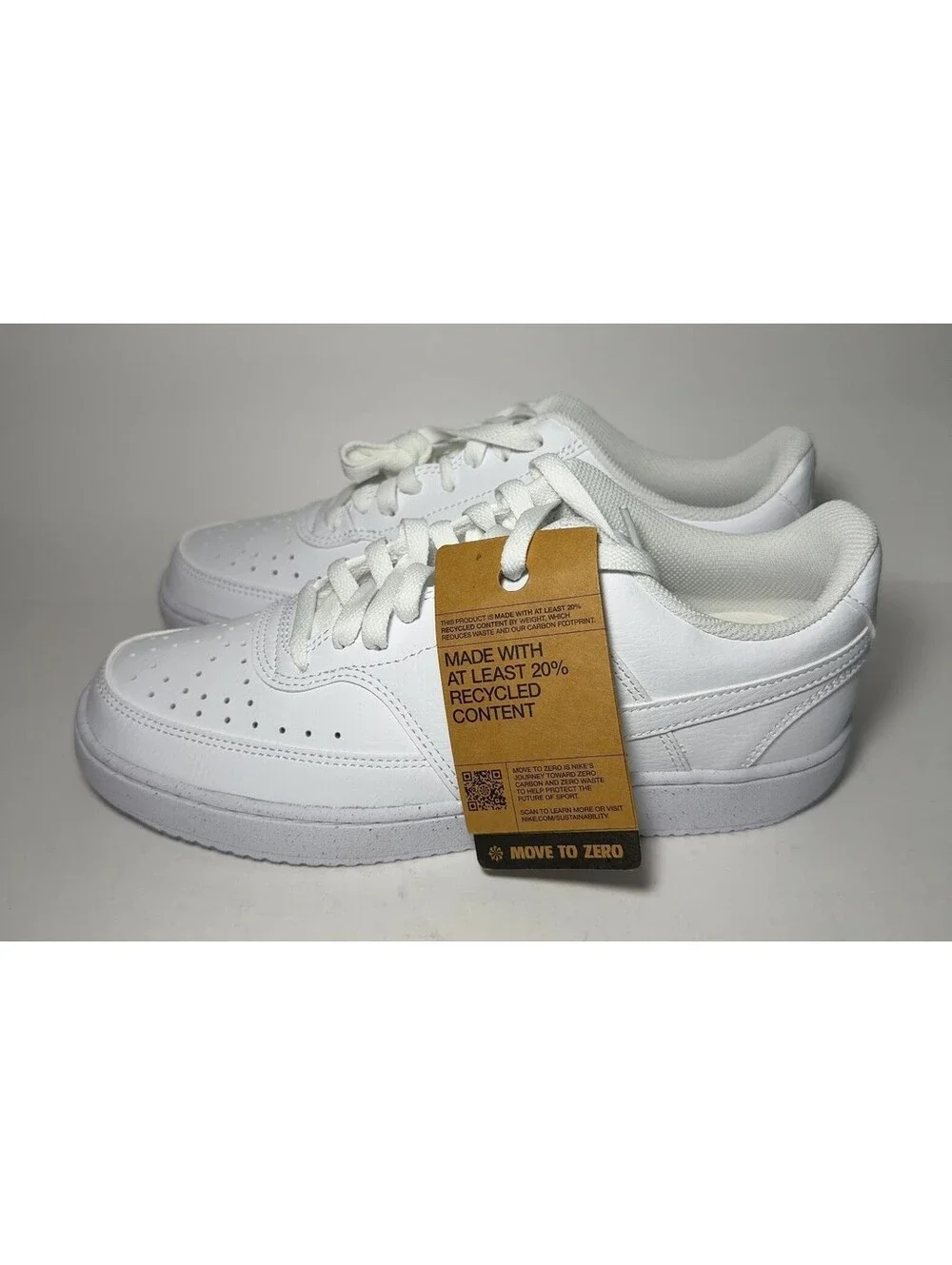 Nike Court Vision Low Next Nature White Sneakers Mens Size 8 DH2987-100